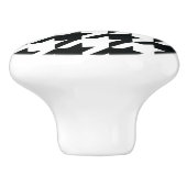 Houndstooth Pattern Black White Keramische Knop (Zijkant)