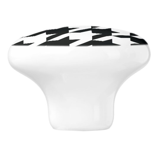 Houndstooth Pattern Black White Keramische Knop (Zijkant)
