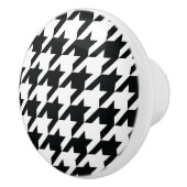Houndstooth Pattern Black White Keramische Knop (Rechts)