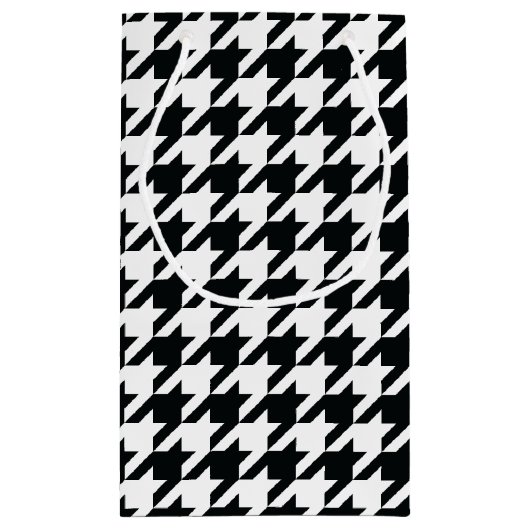 Houndstooth Pattern Black White Klein Cadeauzakje (Achterkant)
