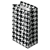 Houndstooth Pattern Black White Klein Cadeauzakje (Voorkant Gekanteld)
