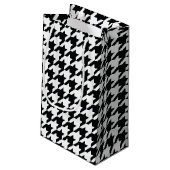 Houndstooth Pattern Black White Klein Cadeauzakje (Achterkant Gekanteld)