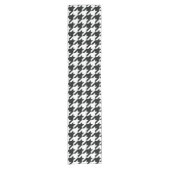 Houndstooth Pattern Black White Korte Tafelloper (Voorkant)