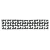 Houndstooth Pattern Black White Korte Tafelloper (Horizontaal)