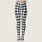 Houndstooth Pattern Black White Leggings (Voorkant)