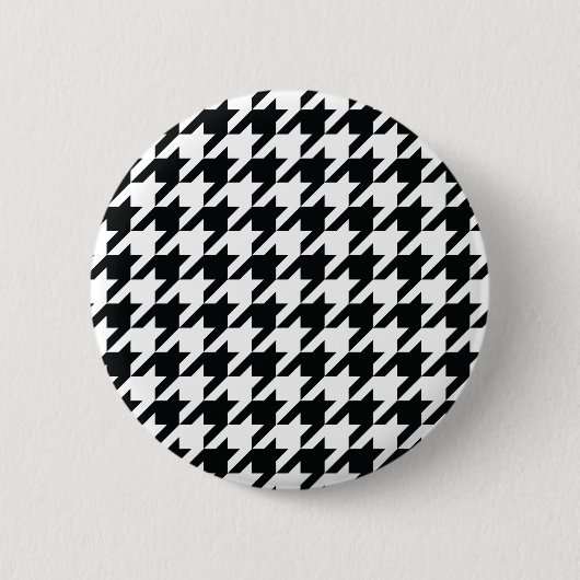 Houndstooth Pattern Black White Ronde Button 5,7 Cm (Voorkant)