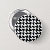 Houndstooth Pattern Black White Ronde Button 5,7 Cm (Voorkant /achterkant)