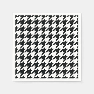 Houndstooth Pattern Black White Servet
