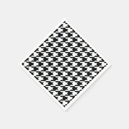 Houndstooth Pattern Black White Servet (Hoek)