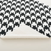 Houndstooth Pattern Black White Sherpa Deken (3/4)