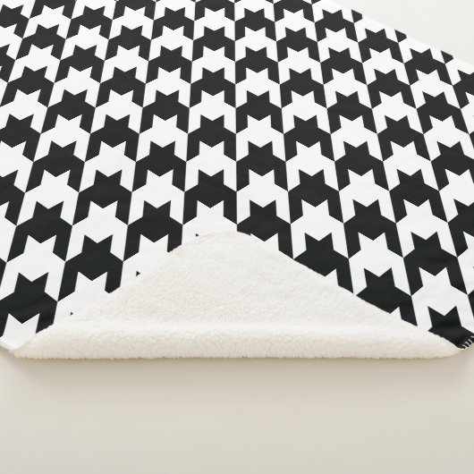 Houndstooth Pattern Black White Sherpa Deken (3/4)