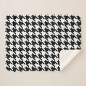 Houndstooth Pattern Black White Sherpa Deken (Voorkant (horizontaal))