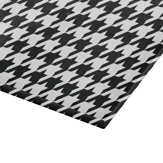 Houndstooth Pattern Black White Snijplank (Hoek)