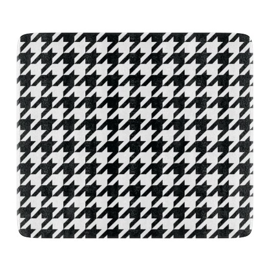 Houndstooth Pattern Black White Snijplank (Voorkant)