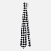 Houndstooth Pattern Black White Stropdas (Voorkant)