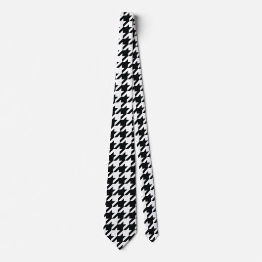 Houndstooth Pattern Black White Stropdas (Voorkant)