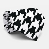 Houndstooth Pattern Black White Stropdas (Opgerold)