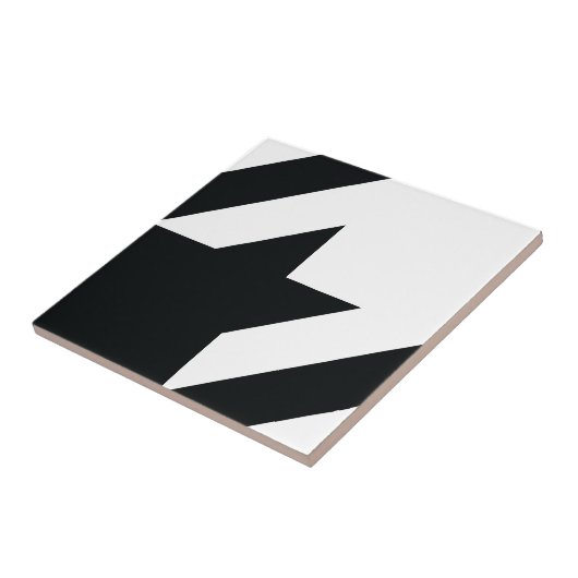 Houndstooth Pattern Black White Tegeltje (Zijkant)