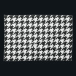 Houndstooth Pattern Black White Theedoek<br><div class="desc">Klassieke sound-instelling naadloos patroon in zwart-wit</div>