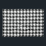 Houndstooth Pattern Black White Theedoek<br><div class="desc">Klassieke sound-instelling naadloos patroon in zwart-wit</div>