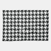 Houndstooth Pattern Black White Theedoek (Horizontaal)
