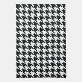 Houndstooth Pattern Black White Theedoek (Verticaal)