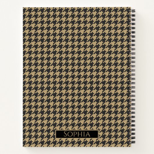 Houndstooth Pattern-Bleke Taupe- Notitieboek (Achterkant)
