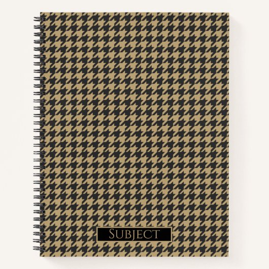 Houndstooth Pattern-Bleke Taupe- Notitieboek (Voorkant)