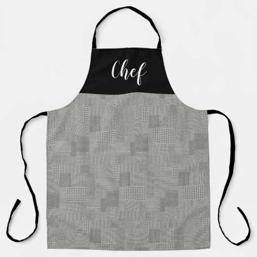 Houndstooth Pattern Chef Schort (Voorkant)