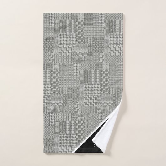 Houndstooth Pattern Elegant Monogram Bad Handdoek (Handdoek)