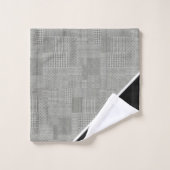Houndstooth Pattern Elegant Monogram Bad Handdoek (Wasdoekje)
