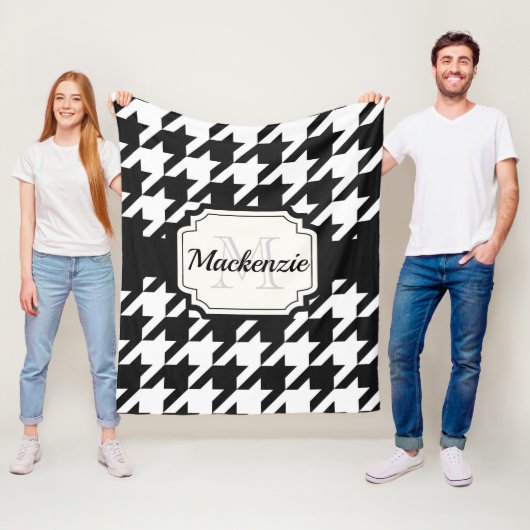 Houndstooth Pattern Fleece Deken (In situ)