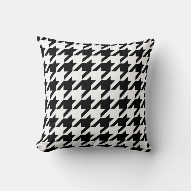 Houndstooth Pattern in Black and White Kussen (Voorkant)