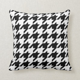 Houndstooth Pattern in Black and White Kussen