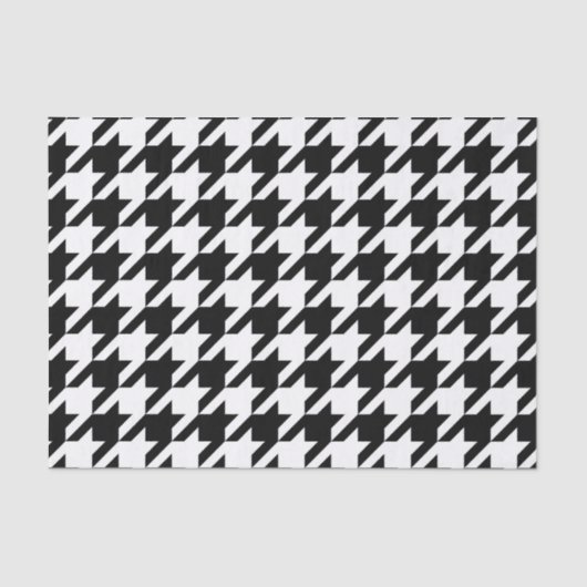 Houndstooth Pattern in Black and White Tissuepapier (Voorkant)