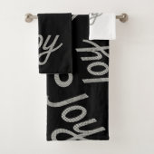 Houndstooth Pattern Joy Black and White Bad Handdoek (Insitu)