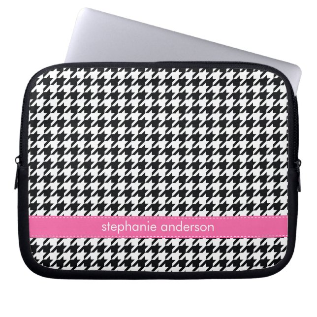Houndstooth Pattern Laptop Sleeve (Voorkant)