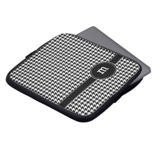 Houndstooth Pattern met Monogram Laptop Sleeve