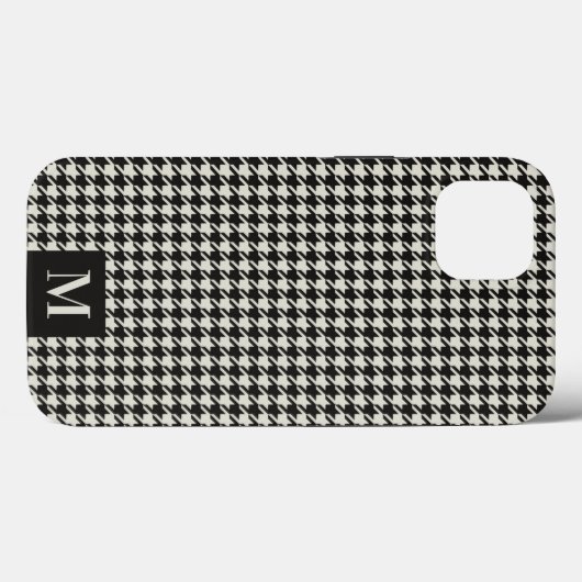 Houndstooth Pattern Monogram iPhone Case (Achterkant (horizontaal))