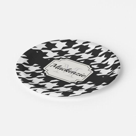 Houndstooth Pattern Papieren Bordje (Gekanteld)