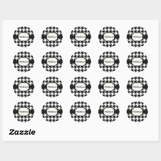 Houndstooth Pattern Ronde Sticker (Vel)