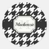 Houndstooth Pattern Ronde Sticker (Voorkant)