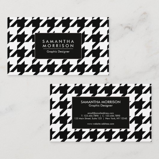 Houndstooth Pattern Visitekaartje (Voorkant / Achterkant)