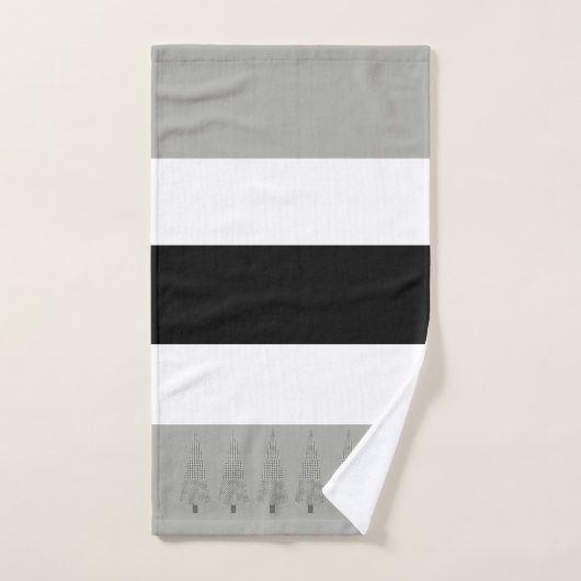 Houndstooth Patterned KerstTree Monogramed Bad Handdoek (Handdoek)