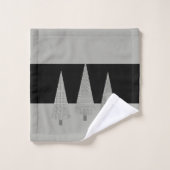 Houndstooth Patterned KerstTree Monogramed Bad Handdoek (Wasdoekje)
