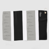 Houndstooth Patterned KerstTree Monogramed Golfhanddoek (Horizontaal)
