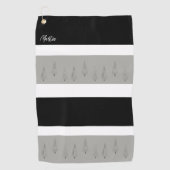 Houndstooth Patterned KerstTree Monogramed Golfhanddoek (Voorkant)