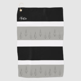 Houndstooth Patterned KerstTree Monogramed Golfhanddoek