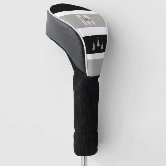 Houndstooth Patterned KerstTree Monogramed Golfheadcover (Schuin)