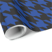 Houndstooth Pied de Poule Black Blue Cadeaupapier (Rol Hoek)